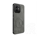 Gigapack Honor 600 Lite szilikon telefonvédő (nappa bőr hátlap, légpárnás sarok, magsafe) sötétszürke