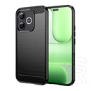 Gigapack Honor 600 Lite szilikon telefonvédő (ütésállóság, légpárnás sarok, szálcsiszolt, karbon minta) fekete