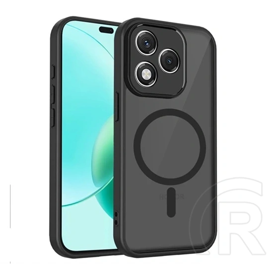 Gigapack Honor 600 Lite szilikon telefonvédő (ütésállóság, matt, műanyag hátlap, kameravédő, magsafe) fekete