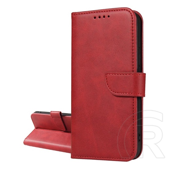 Gigapack Honor 600 Lite tok álló, bőr hatású (flip, oldalra nyíló, asztali tartó, koptatott bőr minta, prémium) piros