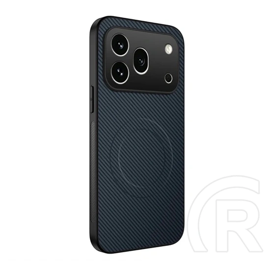 Gigapack Honor 600 Pro szilikon telefonvédő (műanyag hátlap, karbon minta, mágneses) sötétkék