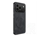 Gigapack Honor 600 Pro szilikon telefonvédő (nappa bőr hátlap, légpárnás sarok, magsafe) fekete