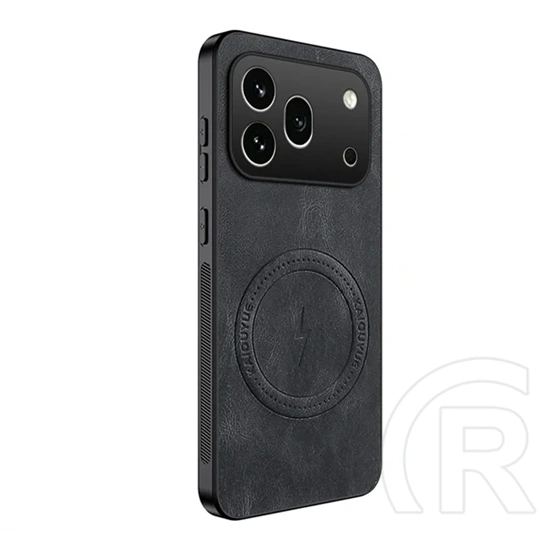 Gigapack Honor 600 Pro szilikon telefonvédő (nappa bőr hátlap, légpárnás sarok, magsafe) fekete