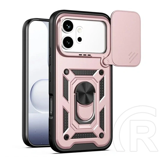 Gigapack Honor 600 defender szilikon telefonvédő (ütésállóság, tartógyűrű, kameravédő) rozéarany