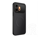 Gigapack Honor 600 szilikon telefonvédő (műanyag hátlap, karbon minta, mágneses) fekete