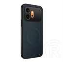 Gigapack Honor 600 szilikon telefonvédő (műanyag hátlap, karbon minta, mágneses) sötétkék