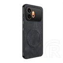 Gigapack Honor 600 szilikon telefonvédő (nappa bőr hátlap, légpárnás sarok, magsafe) fekete