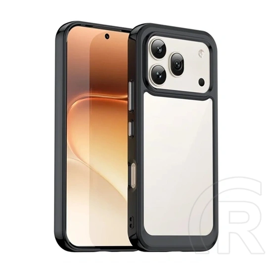 Gigapack Honor 600 szilikon telefonvédő (ütésállóság, átlátszó hátlap) fekete