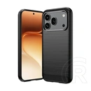 Gigapack Honor 600 szilikon telefonvédő (ütésállóság, légpárnás sarok, szálcsiszolt, karbon minta) fekete