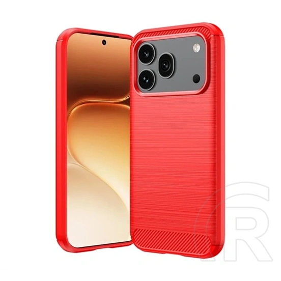 Gigapack Honor 600 szilikon telefonvédő (ütésállóság, légpárnás sarok, szálcsiszolt, karbon minta) piros