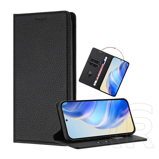 Gigapack Honor 600 tok álló, bőr hatású (flip, oldalra nyíló, asztali tartó, rfid, prémium) fekete