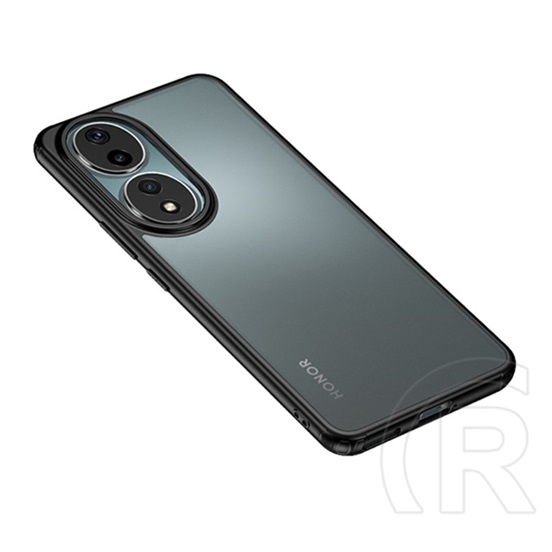 Gigapack Honor 90 5G műanyag telefonvédő (szilikon keret, közepesen ütésálló, átlátszó hátlap, matt) fekete