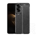 Gigapack Honor 90 Lite 5G szilikon telefonvédő (közepesen ütésálló, bőr hatású, varrás minta) fekete