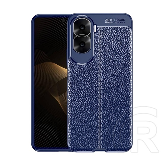 Gigapack Honor 90 Lite 5G szilikon telefonvédő (közepesen ütésálló, bőr hatású, varrás minta) sötétkék