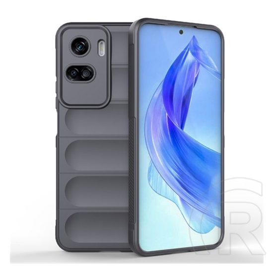 Gigapack Honor 90 Lite 5G szilikon telefonvédő (közepesen ütésálló, kamera védelem, 3d minta) sötétszürke