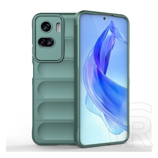 Gigapack Honor 90 Lite 5G szilikon telefonvédő (közepesen ütésálló, kamera védelem, 3d minta) sötétzöld