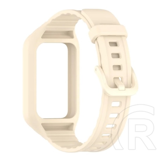 Gigapack Honor Band 9  pótszíj (egyedi méret, szilikon, ütésállóság + szilikon keret) bézs