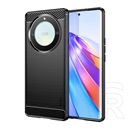 Gigapack Honor Magic5 Lite 5G Mofi  védő (közepesen ütésálló, légpárnás sarok, szálcsiszolt, karbon minta) fekete