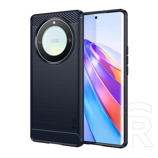 Gigapack Honor Magic5 Lite 5G Mofi  védő (közepesen ütésálló, légpárnás sarok, szálcsiszolt, karbon minta) sötétkék