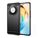 Gigapack Honor Magic6 Lite 5G szilikon telefonvédő (ütésállóság, légpárnás sarok, szálcsiszolt, karbon minta) fekete