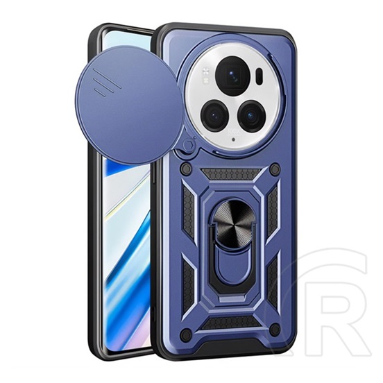 Gigapack Honor Magic6 Pro 5G defender műanyag telefonvédő (ütésállóság, szilikon belső, tartógyűrű, kameravédő) sötétkék