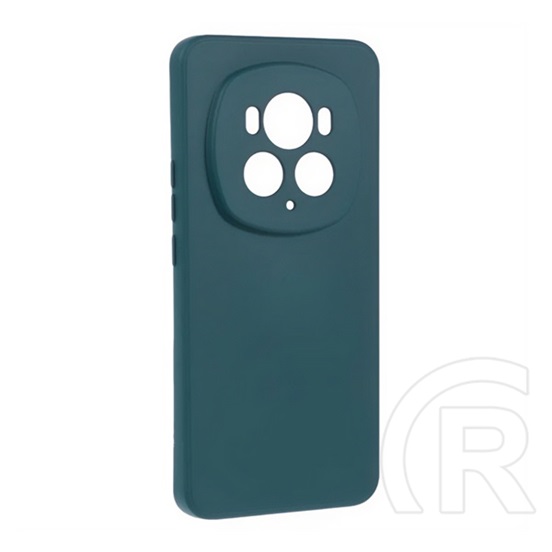 Gigapack Honor Magic6 Pro 5G szilikon telefonvédő (matt, mikrofiber plüss karcolásmentesítő belső, prémium) sötétzöld