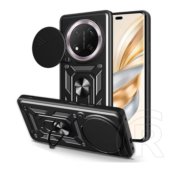 Gigapack Honor Magic7 Lite defender szilikon telefonvédő (ütésállóság, tartógyűrű, kameravédő) fekete