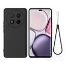 Gigapack Honor Magic7 Lite szilikon telefonvédő (matt, plüss karcolásmentesítő belső, prémium + kézpánt) fekete