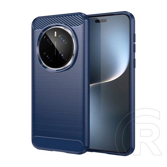 Gigapack Honor Magic7 Pro szilikon telefonvédő (ütésállóság, légpárnás sarok, szálcsiszolt, karbon minta) sötétkék