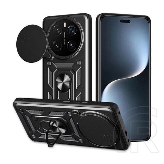 Gigapack Honor Magic 7 Pro defender szilikon telefonvédő (ütésállóság, tartógyűrű, kameravédő) fekete