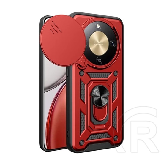 Gigapack Honor Magic 8 Lite defender szilikon telefonvédő (ütésállóság, tartógyűrű, kameravédő) piros