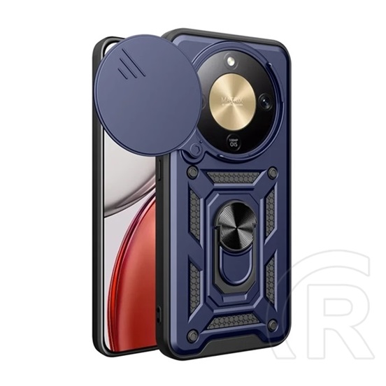 Gigapack Honor Magic 8 Lite defender szilikon telefonvédő (ütésállóság, tartógyűrű, kameravédő) sötétkék