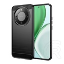 Gigapack Honor Magic 8 Lite szilikon telefonvédő (ütésállóság, légpárnás sarok, szálcsiszolt, karbon minta) fekete