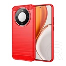 Gigapack Honor Magic 8 Lite szilikon telefonvédő (ütésállóság, légpárnás sarok, szálcsiszolt, karbon minta) piros