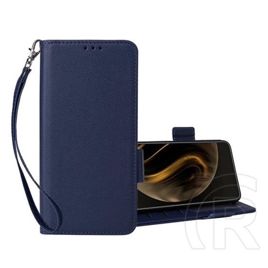 Gigapack Honor Magic 8 Pro tok álló, bőr hatású (flip, oldalra nyíló, asztali tartó, prémium + kézpánt) sötétkék