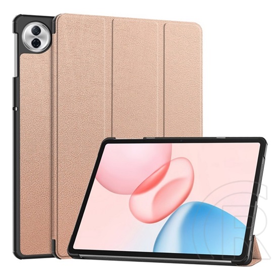 Gigapack Honor Pad 10 WIFI  tok álló, bőr hatású (aktív flip, oldalra nyíló, trifold, asztali tartó) rozéarany