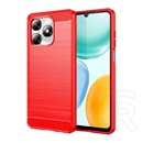 Gigapack Honor X5c Plus szilikon telefonvédő (ütésállóság, légpárnás sarok, szálcsiszolt, karbon minta) piros