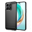 Gigapack Honor X6b szilikon telefonvédő (ütésállóság, légpárnás sarok, szálcsiszolt, karbon minta) fekete