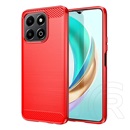 Gigapack Honor X6b szilikon telefonvédő (ütésállóság, légpárnás sarok, szálcsiszolt, karbon minta) piros