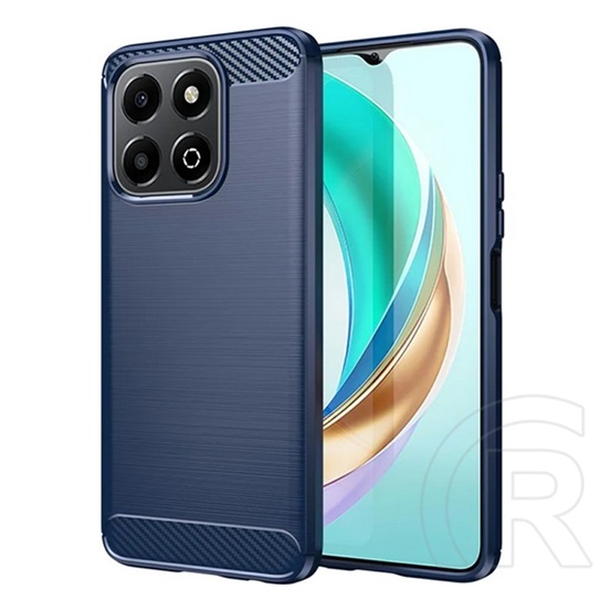 Gigapack Honor X6b szilikon telefonvédő (ütésállóság, légpárnás sarok, szálcsiszolt, karbon minta) sötétkék