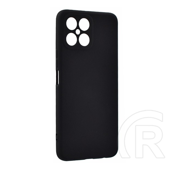 Gigapack Honor X8 4G szilikon telefonvédő (matt, mikrofiber plüss karcolásmentesítő belső, prémium) fekete