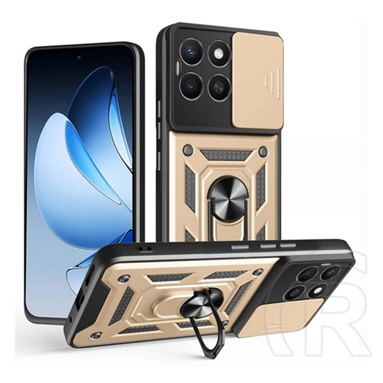 Gigapack Honor X8c defender szilikon telefonvédő (ütésállóság, tartógyűrű, kameravédő) arany