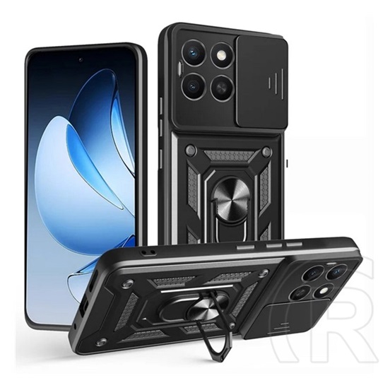 Gigapack Honor X8c defender szilikon telefonvédő (ütésállóság, tartógyűrű, kameravédő) fekete