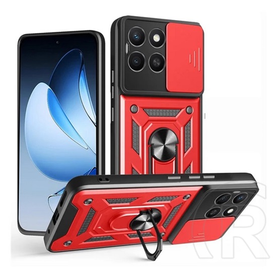 Gigapack Honor X8c defender szilikon telefonvédő (ütésállóság, tartógyűrű, kameravédő) piros