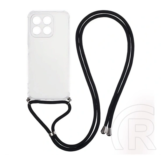 Gigapack Honor X8c szilikon telefonvédő (ütésállóság, légpárnás sarok, nyakpánt) átlátszó
