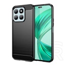 Gigapack Honor X8c szilikon telefonvédő (ütésállóság, légpárnás sarok, szálcsiszolt, karbon minta) fekete