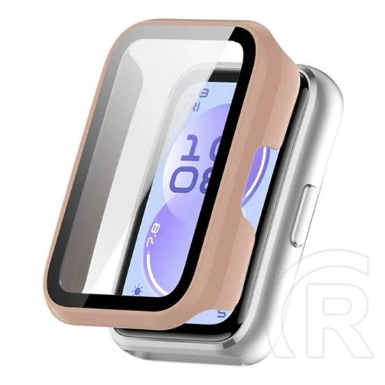 Gigapack Huawei Band 11 műanyag keret (bumper, ütésállóság + kijelzővédő üveg) rózsaszín