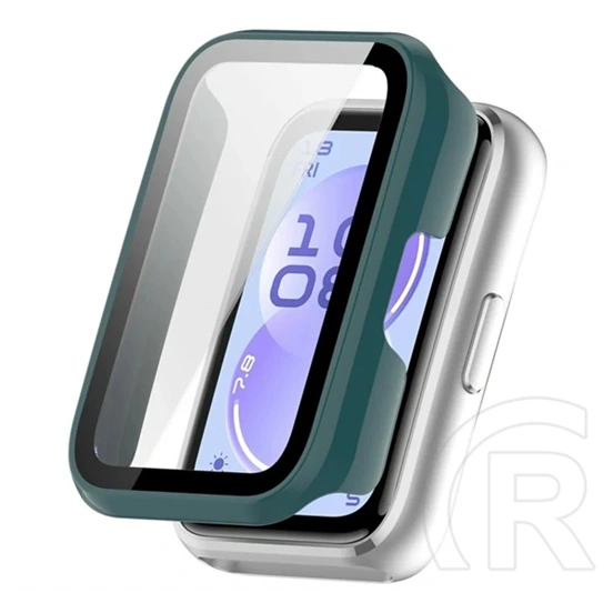 Gigapack Huawei Band 11 műanyag keret (bumper, ütésállóság + kijelzővédő üveg) sötétzöld
