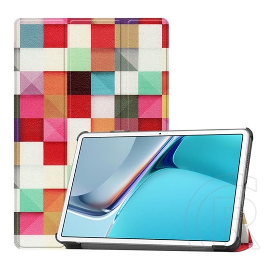 Gigapack Huawei MatePad 11 WIFI (DBY-W09) tok álló (aktív Flip, TRIFOLD asztali tartó funkció, kockás) színes