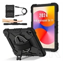 Gigapack Huawei MatePad SE 11 defender műanyag telefonvédő (ütésállóság, kitámasztó, 360° + kézpánt, vállpánt) fekete
